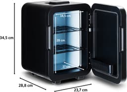 Labirent LMK10-ZW3 - Mini Koelkast - 10 Liter - Zwarte Glazen Deur - Mat Zwart - Mini Beauty Fridge - Modern — thumbnail 2