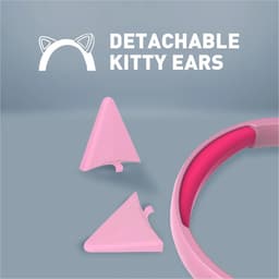 ProMate® Bedrade Kinderhoofdtelefoon, Premium Afneembare Kattenoor Kinderheadset met Microfoon, 85dB tot 95dB Geluidsregeling, AUX Deelpoort en Zachte Kussens, voor Smartphones, Laptops, Mp3-speler, Jewel BubbleGum — thumbnail 4