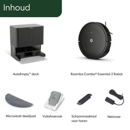 iRobot Roomba Combo® 2 Essential + AutoWash Dock - Robotstofzuiger met Dweilfunctie - Zwart - Y0510 — thumbnail 8