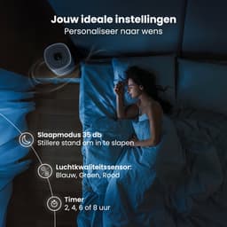 Auronic Luchtreiniger Fresh met HEPA 13 Filter, Ionisator en Koolstoffilter - Ruimtes tot 45m² - CADR-waarde van 225m³/u - Air Purifier - Wit — thumbnail 7