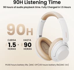 UGREEN HP202 HiTune Max5 Hybrid ANC Draadloze Koptelefoon Bluetooth 5.0 Wit — thumbnail 7