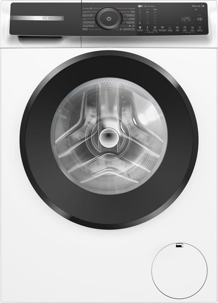 Bosch WGH2560AFG - Serie 6 - Wasmachine met stoom - 10 kg - 1600 rpm - 20% zuiniger dan energielabel A - Iron Assist: vermindert kreukels tot 50% - Home Connect - NL/FR Display — afbeelding 1
