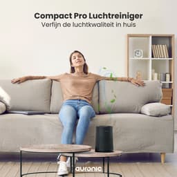 Auronic Luchtreiniger Compact Pro met HEPA 13 Filter, Ionisator en Koolstoffilter - Ruimtes tot 30m² - CADR-waarde van 150m³/u - Air Purifier met Aromatherapie - Zwart — thumbnail 2