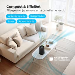 Auronic Luchtreiniger Compact Pro met HEPA 13 Filter, Ionisator en Koolstoffilter - Ruimtes tot 30m² - CADR-waarde van 150m³/u - Air Purifier met Aromatherapie - Zwart — thumbnail 4