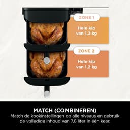 Ninja Double Stack Airfryer XXL - 7.6 Liter - Dubbele Gestapelde Lades - 6 Programma's - Inclusief 2 Kookrekjes - SL300EU — thumbnail 5