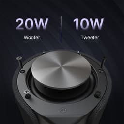 HiFuture Ripple-Luidspreker: Bluetooth 5.3, Draagbare krachtige basluidspreker, tot 12 uur speeltijd, 30 W draadloze muziekdoos, IPX7 water- en stofbestendig, 10 meter bereik, 10 W snel opladen, Kleur (Blauw) | — thumbnail 4