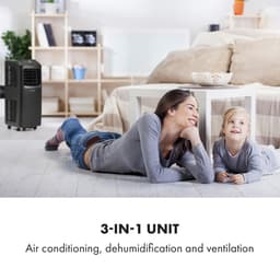 Klarstein mobiele airconditioner met luchtafvoerslang, 3-in-1 airconditioner met ventilator & ontvochtiger, kleine & draagbare airconditioner voor thuis & op kantoor, met nachtmodus & app-bediening, 9000 BTU,6 kW voor 44 m² - Afstandsbediening — thumbnail 14