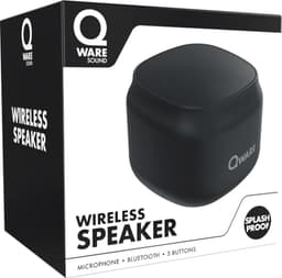 Qware - Draadloze Speaker - 5W - Draadloos- Bluetooth 5.1 - Muziek Box - Splash Proof - Knoppen - USB-C - 4h luisteren op 50% - Zwart — thumbnail 5