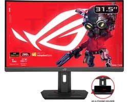 ASUS ROG Strix XG32WCMS USB Type-C Gaming Monitor - QHD VA Curved - 280Hz - 1ms - FreeSync Premium - USB-C - 31.5 Inch