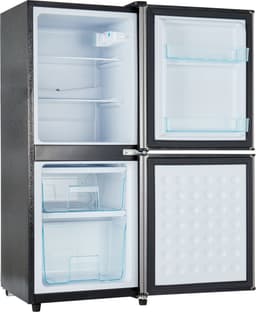 Sweiko 106L Tweezonige Energiebesparende Koelkast, 60L Koelkast + 46L 4-Sterrenvriezer, 7-Temperatuurinstellingen, 45 dB, Geborsteld Grijs-Zilver, LED verlichting, verstelbare planken, 166 kWh/Jaar — thumbnail 12