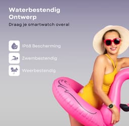 Kiraal Valencia AMOLED Smartwatch voor Dames - RVS, Lederen en Siliconen Bandje - Multisport - Slaapmonitor - Stappenteller - Hartslagmeter - Compatibel met Android en iOS - Zilver en Wit — thumbnail 6