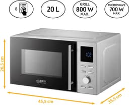 TZS First Austria Vrijstaande Magnetron - Grill - 1100 watt - 20 liter - RVS -Zilver — thumbnail 12