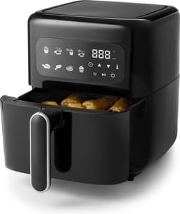 FRITEL Airfryer SnackTastic® 4303 – Compacte Airfryer / Heteluchtfriteuse 2,8L – 1200W – Voor 1-2 Personen – Digitaal Touchscreen – 8 Programma’s – Vaatwasserbestendig – PFAS-vrij – Zwart — thumbnail 2