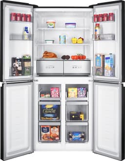 Inventum SKV4180B No Frost energiezuinige Amerikaanse koelkast - 466 liter - Digitaal display - Supervriezen - Vershoudlade - 4 deuren - Zwart — thumbnail 4