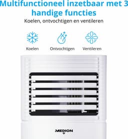 MEDION Smart Mobiele Airco P701 (7000 BTU, 3-in-1, Koelen, Ontvochtigen, Ventileren, tot 25m², incl. Raamafdichtingskit, voor Slaapkamer en Woonkamer, WiFi, App-Functie, Afstandsbediening, MD 37672) — thumbnail 8