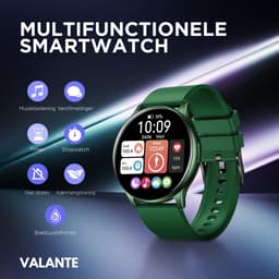 Valante ProXena Smartwatch - Smartwatch Dames en Heren - Groen - 44 mm - Stappenteller - Hartslagmeter - Saturatiemeter - Bellen via Bluetooth — thumbnail 3