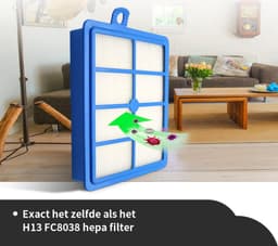Replacements® H13 HEPA filters geschikt voor Philips -AEG - Electrolux - 4 stuks — thumbnail 6