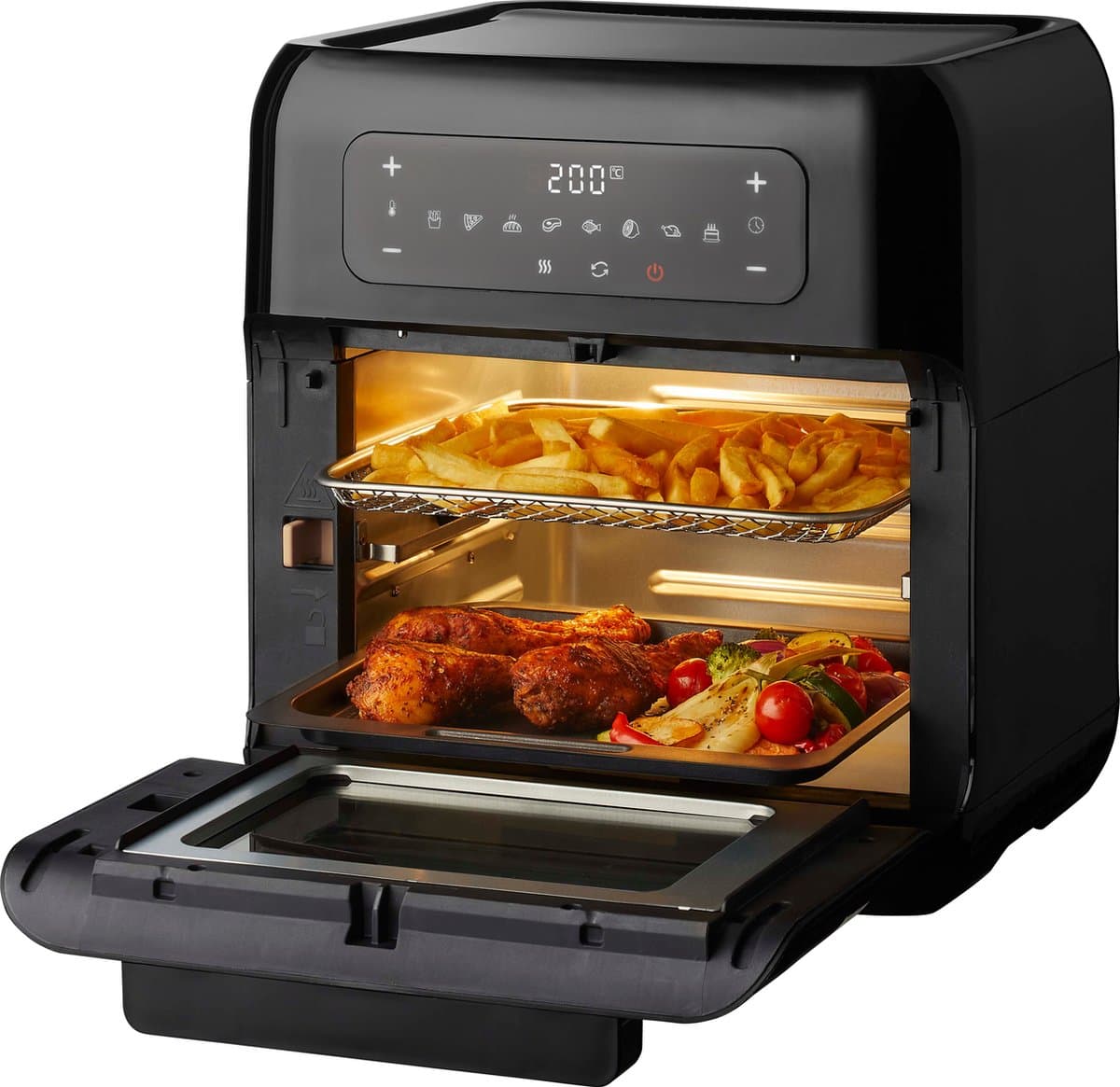 Tomado TAF1201B - Airfryer oven - Hetelucht friteuse - 12 liter - 8 programma's - PFAS vrij - 1500 watt - Zwart — afbeelding 1