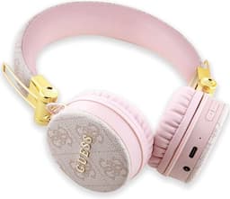GUESS Draadloze Bluetooth Koptelefoon - On-Ear Hoofdtelefoon met Microfoon - Luxe Roze Design met Goudaccenten – Krachtig Geluid en Comfortabele Pasvorm – Geschikt voor iPhone, Samsung, Xiaomi, Oppo, Google Pixel — thumbnail 2