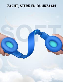StayPowered Kinderheadset - De Ultieme Veilige en Comfortabele Hoofdtelefoon voor Kinderen - Hoge Audio Kwualiteit - Ingebouwde Volumeregelaar - Verstelbare en Opvouwbaar Ontwerp - Compact Ontwerp - Blauw - Levering Sneller dan Aangegeven — thumbnail 5