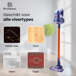 Bradedos® Draadloze steelstofzuiger – Geschikt voor dierenharen – 5 opzetstukken — thumbnail 2