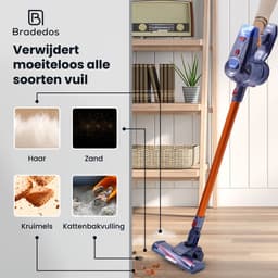 Bradedos® Draadloze steelstofzuiger – Geschikt voor dierenharen – 5 opzetstukken — thumbnail 6