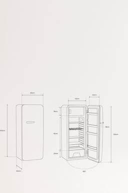 CREATE - Koelkast in retrostijl - Zwart - Handvat Goud - FRIDGE RETRO 281L — thumbnail 17