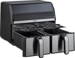 Inventum GF800HLD Dubbele Airfryer XXL - 8L - Dual Cook - Grill- & roosterfunctie - 8 programma's - 80-200 °C - PFAS-vrij - Tot 6 personen - Zwart/RVS — thumbnail 9