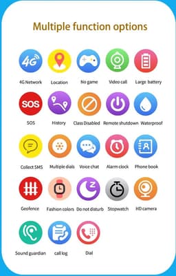 DrPhone Zone3 - 4G GPS Smartwatch - Waterdicht, Real-Time Locatie, Camera, SOS - Voor Ouderen en Kinderen - Zwart — thumbnail 23