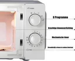 Kumtel HM-02 - Magnetron - 700W - 20 liter - 6 Functies - Wit — thumbnail 3