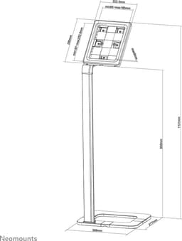 Neomounts TABLET-S100SILVER tablet vloerstandaard - voor de meeste 9,7-10,1" tablets - diefstalbestendig - zilver — thumbnail 2