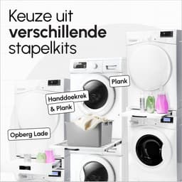 Bodo® - Stapelkit & Anti trillingsmat voor Wasmachine en Droger - Tussenstuk met Uitschuifbare Opberglade - Wit — thumbnail 12