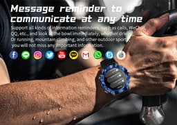 WizBay Premium Select® 1.39inch Sport Smartwatch Dames Heren TFT - Android en iOS - Bellen - Magnetic Laden - Slaap Hart Monitor - O2 Bloeddrukmeter - Sport Modi - Message - Smartwatches - Allu Mat Zwarte Case Blauwe Allu Rim - Zwarte TPU Band — thumbnail 6
