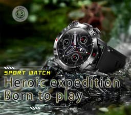 WizBay Premium Select® 1.39inch Sport Smartwatch Dames Heren TFT - Android en iOS - Bellen - Magnetic Laden - Slaap Hart Monitor - O2 Bloeddrukmeter - Sport Modi - Message - Smartwatches - Allu Mat Zwarte Case Blauwe Allu Rim - Zwarte TPU Band — thumbnail 16