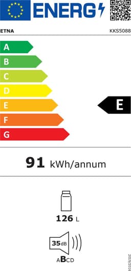 ETNA KKS5088 - Inbouw sleepdeur koelkast - 88cm - SuperCool - Elektronische thermostaat - Luchtvochtigheidsregeling groentelade - Energieklasse E — thumbnail 2
