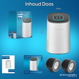 Erikssøn Luchtreiniger Air Purifier Elite - 2x HEPA-14 Filter - Wit - 240 m3/u - Vermindert Stof En Pollen - Met Hepa Filter - Met Ionisator — thumbnail 9