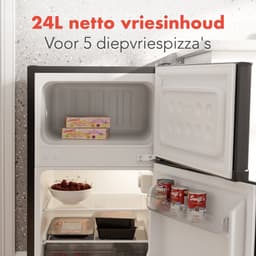 KitchenBrothers Koelkast - 61L Koelvak - 24L Vriesvak - Koelvriescombinatie - IJskast - Frigo - Vrijstaand - Zwart — thumbnail 8