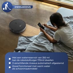 Tjilla C100 Robotstofzuiger met dweilfunctie - Nederlands product - Anti-klit borstel - Met laadstation - V-Slam navigatie - Proefperiode 30 dagen - Huisdieren - Dweilrobot - Bediening met App - Met afstandsbediening - 10.000pa — thumbnail 6