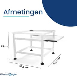 Wasophoogte® Wasmachine verhoger - Wasmachine opbouwmeubel - Wasmachine sokkel - 45 cm hoog - Wit - Universeel — thumbnail 6