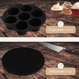 Perow Accessoires voor heteluchtfriteuse - Airfryer Accessoires - Geschikt voor XL en XXL - Complete Set - ø 20 cm — thumbnail 4