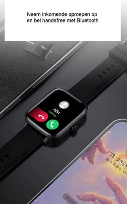 Belesy® HEAVEN – Smartwatch Dames – Smartwatch Heren – Horloge – 1.85" Kleurenscherm – Stappenteller – Hartslagmeter – Bloeddrukmeter – Slaapmonitor – Split Screen – Stembediening – Sportmodus – Bluetooth 5.1 – Goud - Moederdag — thumbnail 7