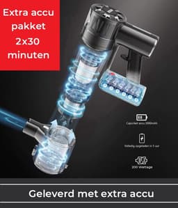 Zedar S600+ Steelstofzuiger draadloos met 4 verschillende opzetstukken - Draadloze stofzuiger - zonder zak op accu- Vacuum cleaner — thumbnail 7