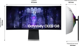 Samsung Odyssey G8 LS34BG850SUXEN - QHD Ultrawide OLED Smart Monitor - Apple AirPlay - Tizen - Wi-Fi - 175Hz - 34 inch — thumbnail 6