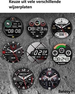 Belesy® AURORA - Smartwatch Heren –Horloge – Stappenteller – Calorieën – Constante Hartslag – Sporten – Bel functie - Je eigen foto als wijzerplaat - Kleurenscherm - Full Touch – Goud/Zwart - Siliconen - Moederdag — thumbnail 9