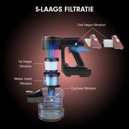 AG4200 Steelstofzuiger Draadloos - Stofzuiger Zonder Zak - Rose Gold - Geschikt voor Dierenharen- Krachtig -Kruimeldief- Draadloze Stofzuigers - Steelstofzuigers - Kruimelzuiger - Compact & Licht — thumbnail 15