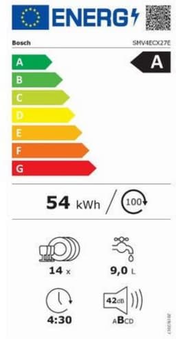 Bosch Volledig geïntegreerde vaatwasser, 60 cm SMV4ECX27E Energieklasse A Home Connected — thumbnail 3