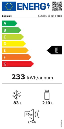 Exquisit KGC295-80-NF-041EB - Koel-vriescombinatie - No Frost - 5 Jaar Garantie - 293 Liter - 40dB - Zwart — thumbnail 8