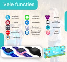 VUBIO B1 Kinder Smartwatch Blauw - Inclusief Simkaart - Bellen & Camera - Super Leuk Horloge Voor Kinderen Met Alles Wat U Nodig Heeft Voor De Veiligheid Van Uw Kind! — thumbnail 5