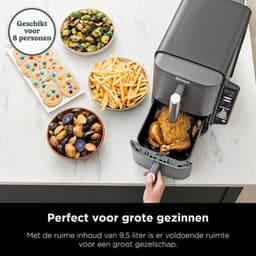 Ninja Double Stack Airfryer XXL - 9.5 Liter - Dubbele Gestapelde Lades - 6 Programma's - Inclusief Digitale Thermometer en Kookrekjes - SL451EU — thumbnail 8