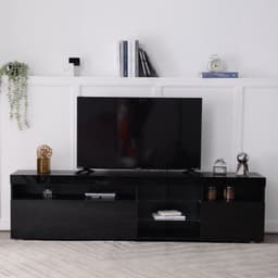 Zwart modern TV-meubel, helder paneel, variabele LED-verlichting, woon- en eetkamer 180cm — thumbnail 15